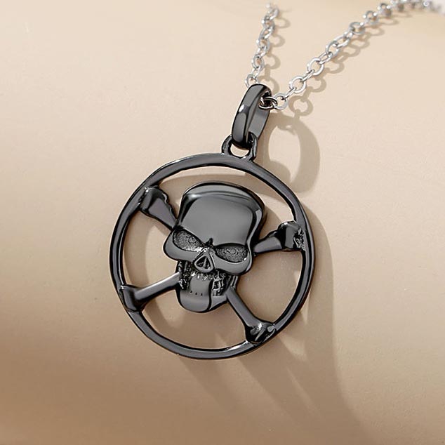Rose and Skull Couple Necklaces Set for 2
