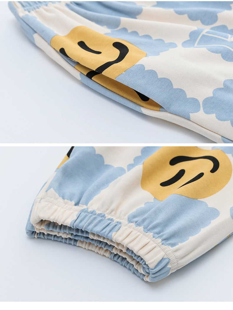 Matching Smiley Face Pajamas Set for Couples
