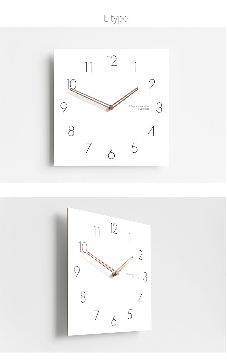 Square Deco Silent Wall Clock 30cm