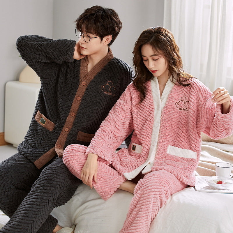 Matching Winter Nightwear Pajamas Set for Couples