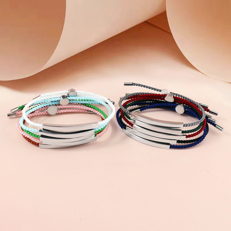 Engraved Gf Bf Relationship Bracelets Set