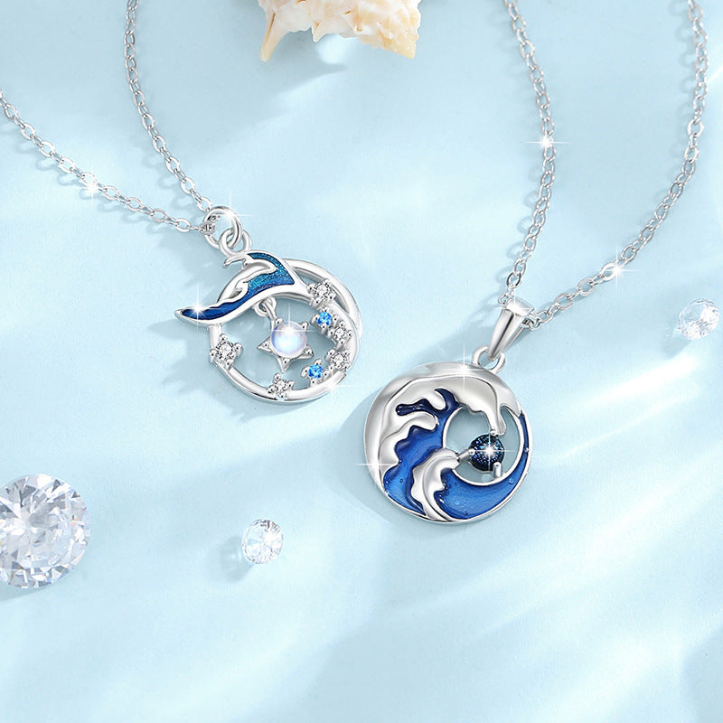 Ocean Theme Matching Necklaces Set - Sterling Silver