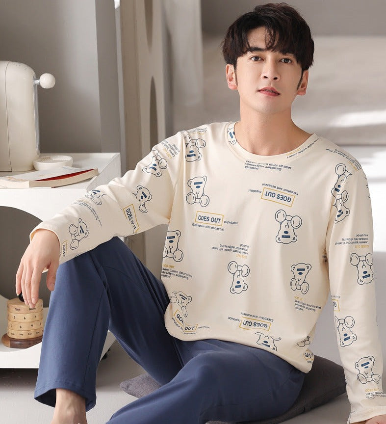Matching Bear Couple PJs Set 100% Cotton