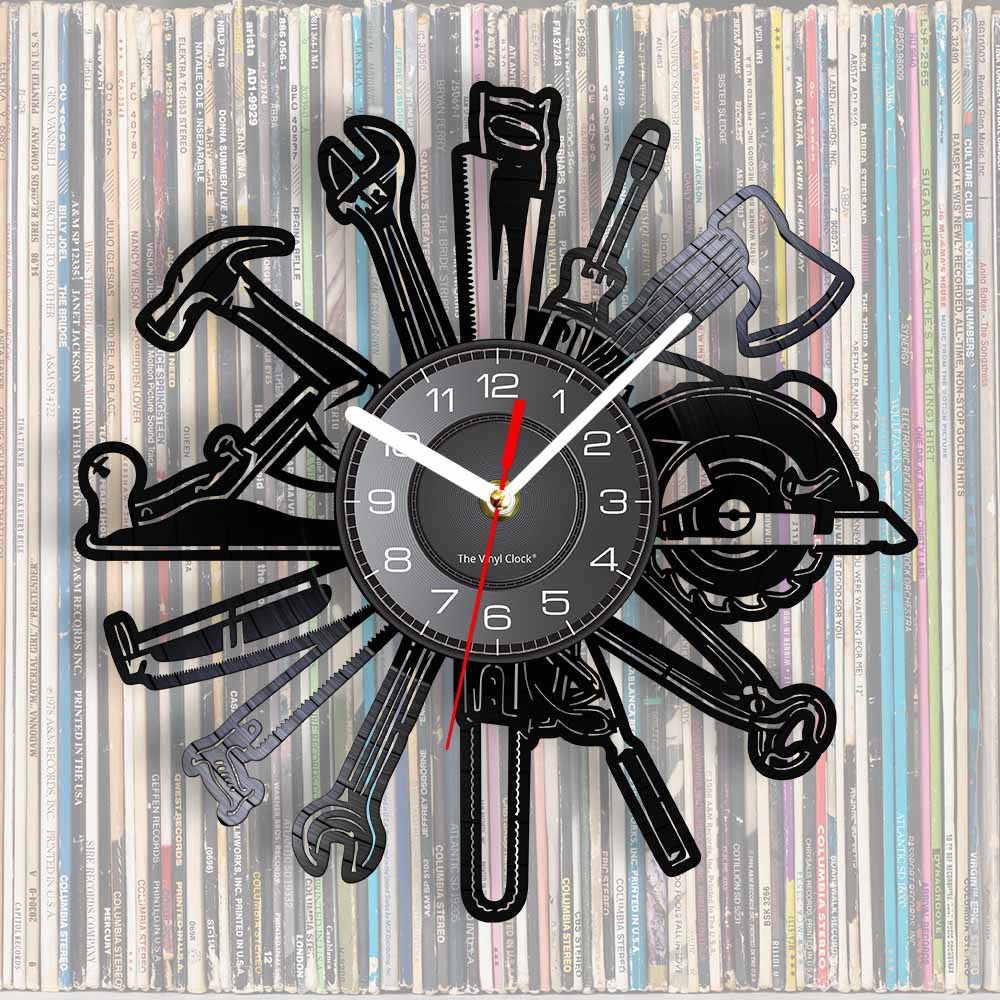 Vinyl Wall Deco Clock Gift for Mechanic