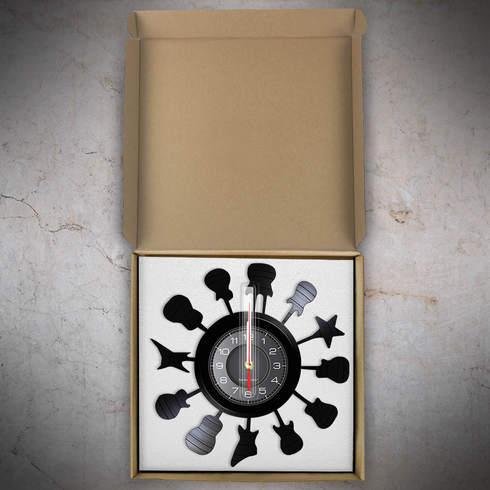 Vinyl Wall Deco Clock Gift for Guitar Player