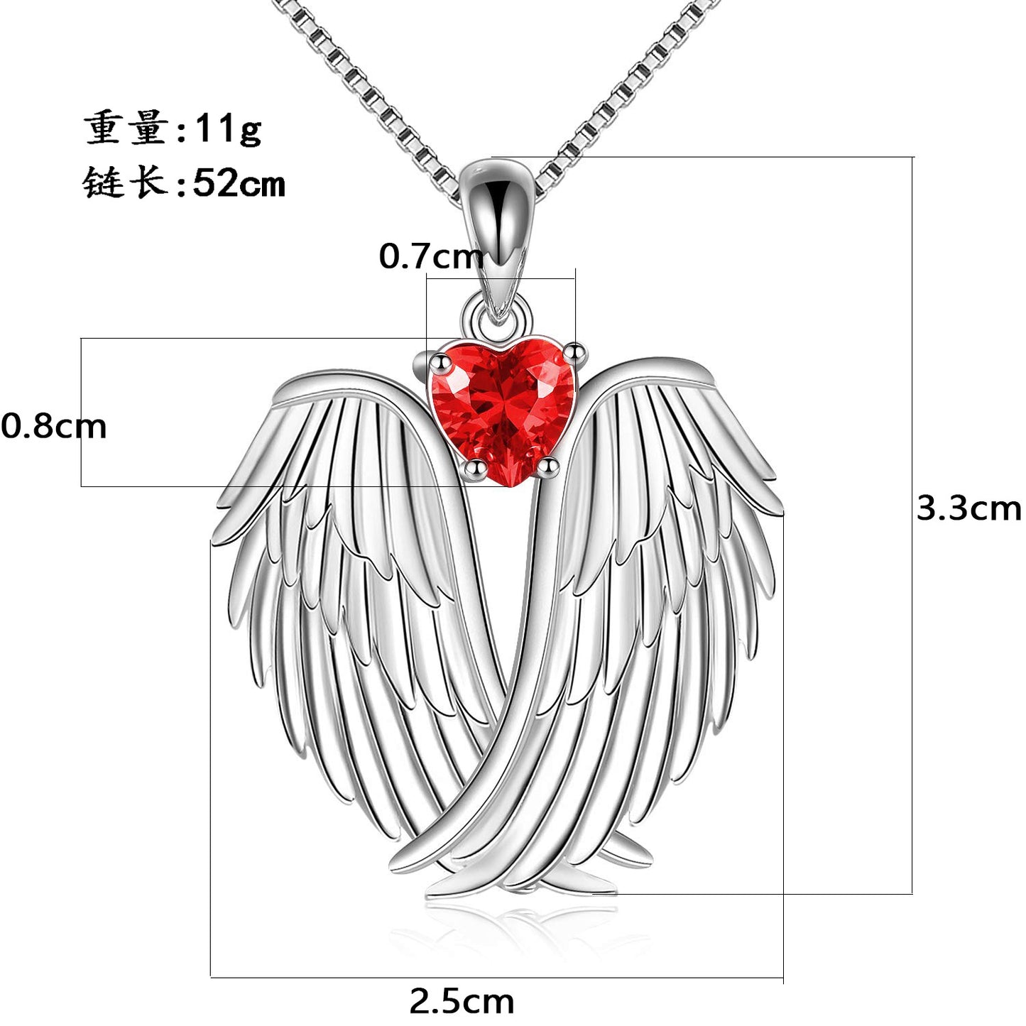 Custom birthstone Angel Wings Necklace