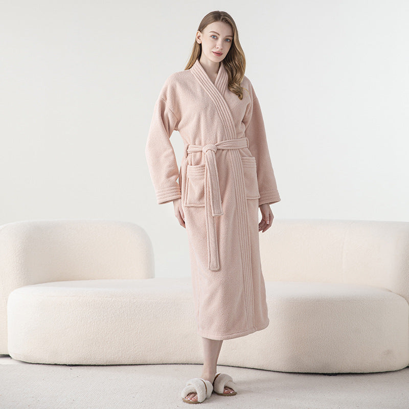 Thickened Flannel Matching Winter Robes Set