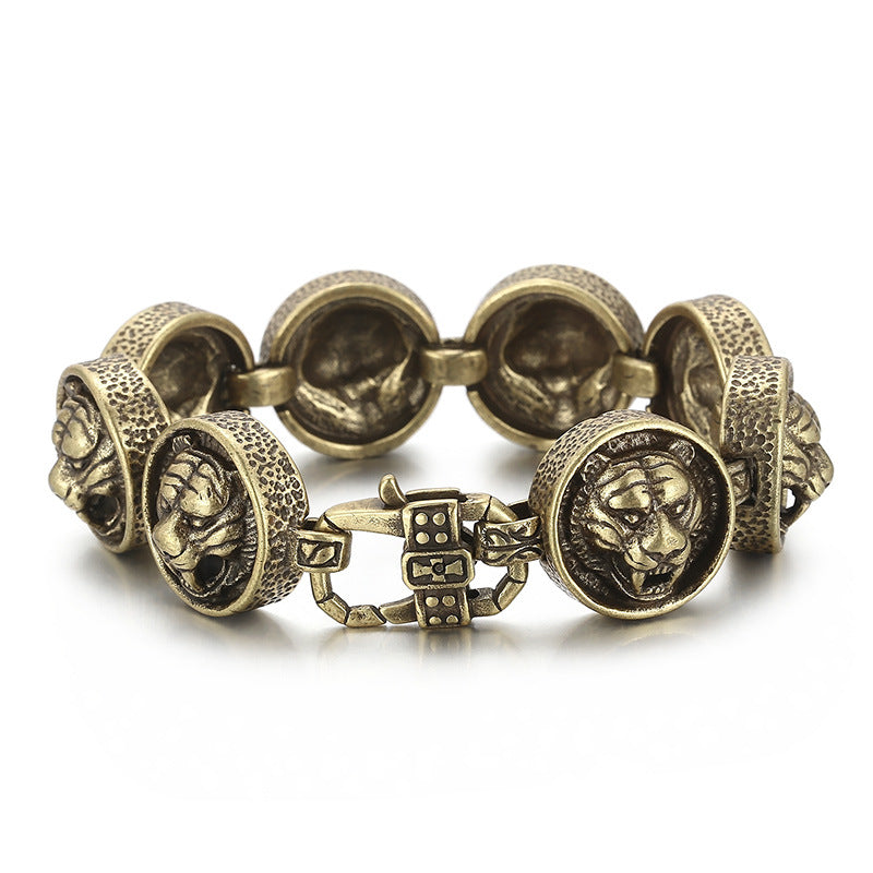 Vintage Tiger Head Mens Fashion Bracelet 22cm