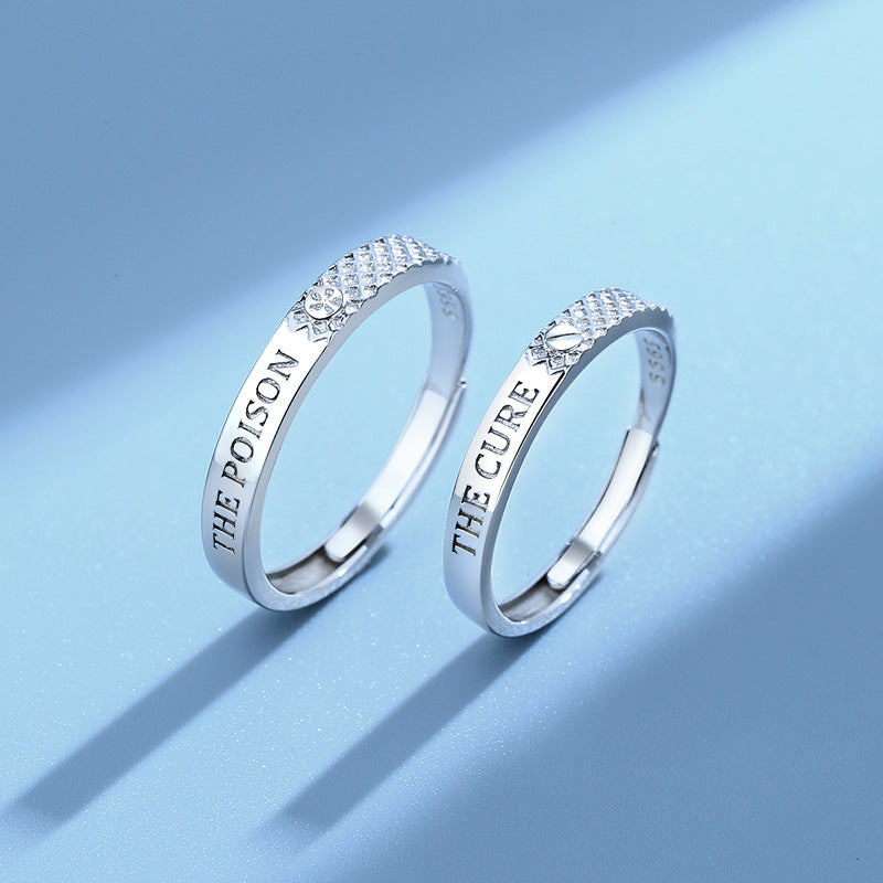Poison and Cure Matching Promise Rings for Couples