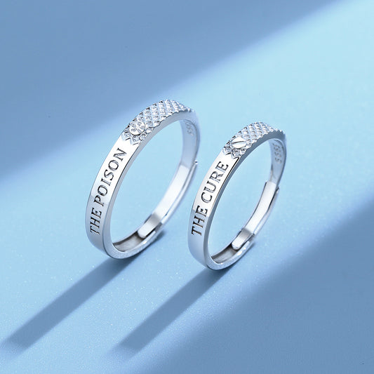 Poison and Cure Matching Promise Rings for Couples