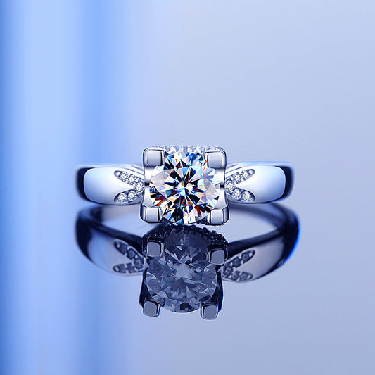 1 Carat Moissanite Diamond Proposal Ring for Her