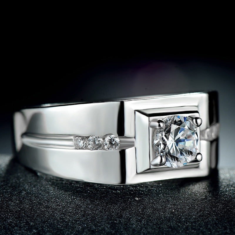 Engraved Wedding Ring for Men Sterling Silver 9mm