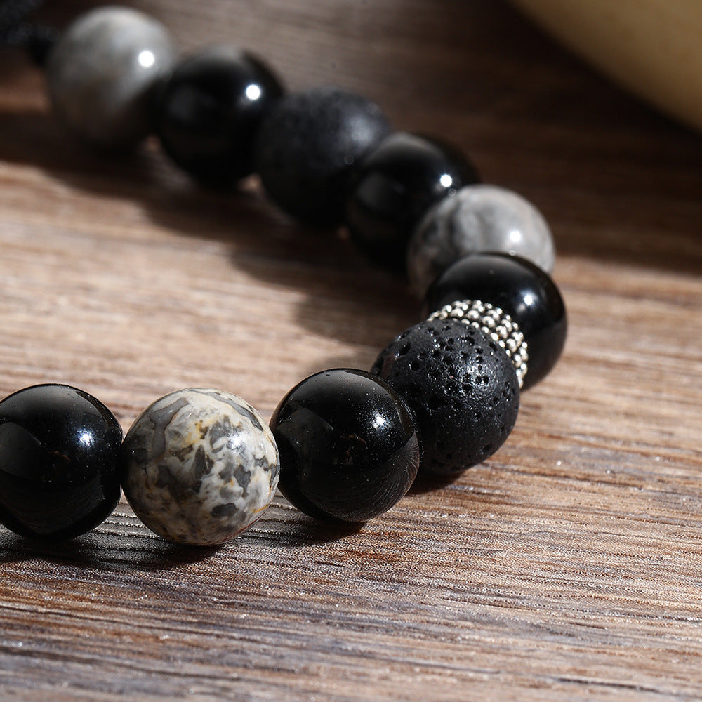Volcanic Beads Mens Fashion Bracelet