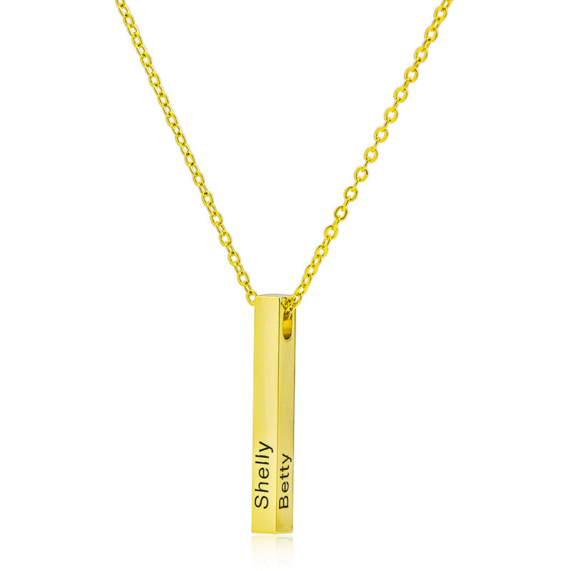 Custom Engraved Bar Name Necklace