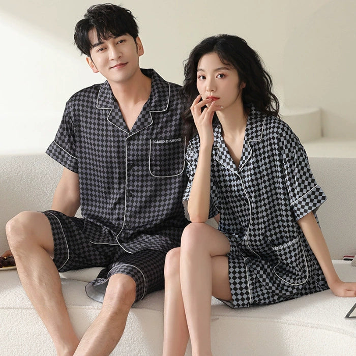 Checkered Couple PJs - Short Sleeve Matching Set