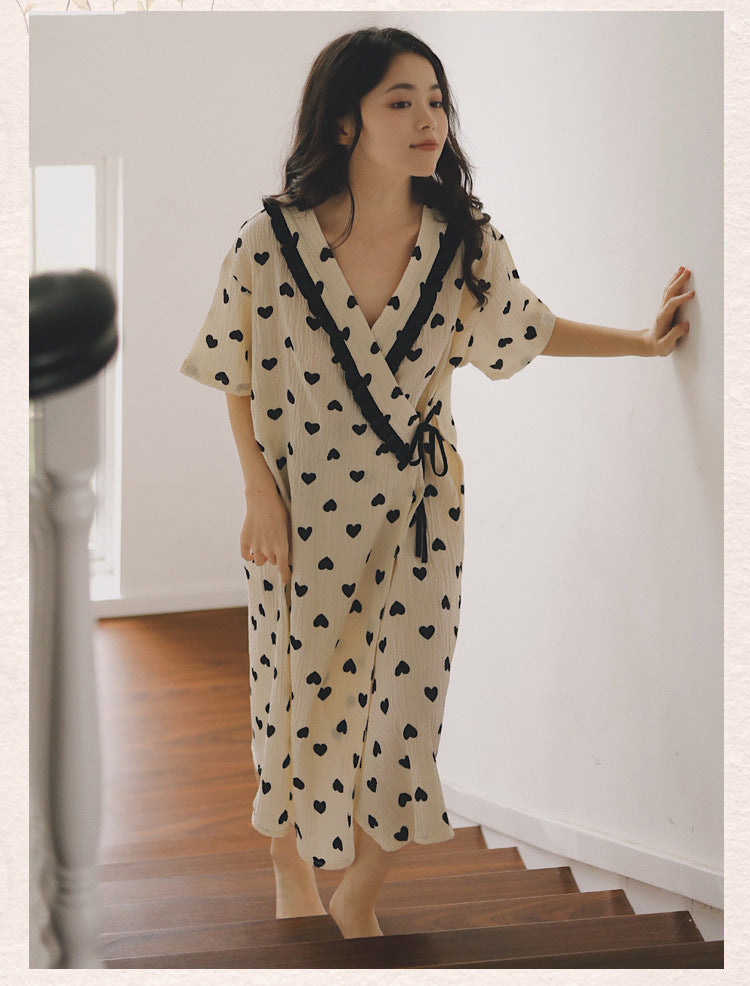 Hearts Pattern Pajamas Set