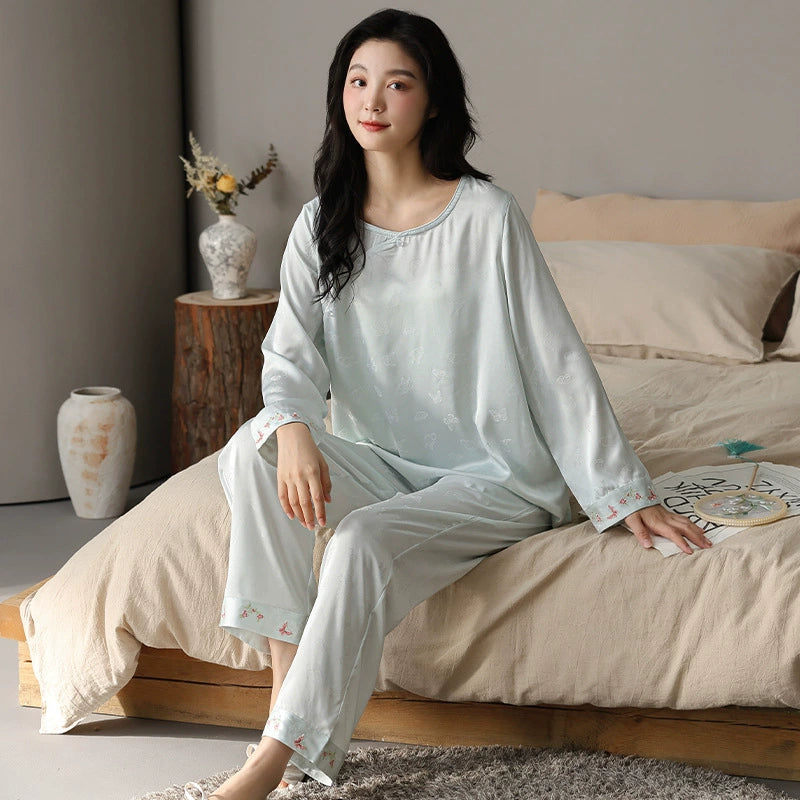 Gullei™ Long Sleeve Silky Pajamas Set 100% Polyester