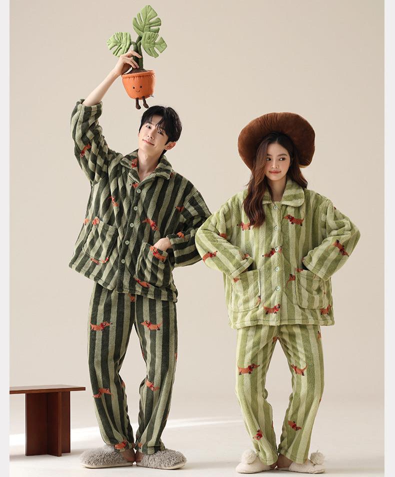 Matching Winter Pajamas for Couples - 100% Thickened Polyester