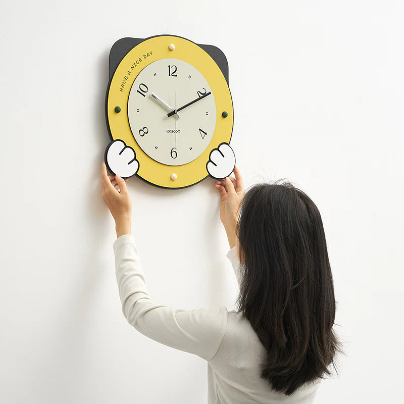 Gullei™ Cute Cartoon Silent Wall Clock for Kids Bedroom