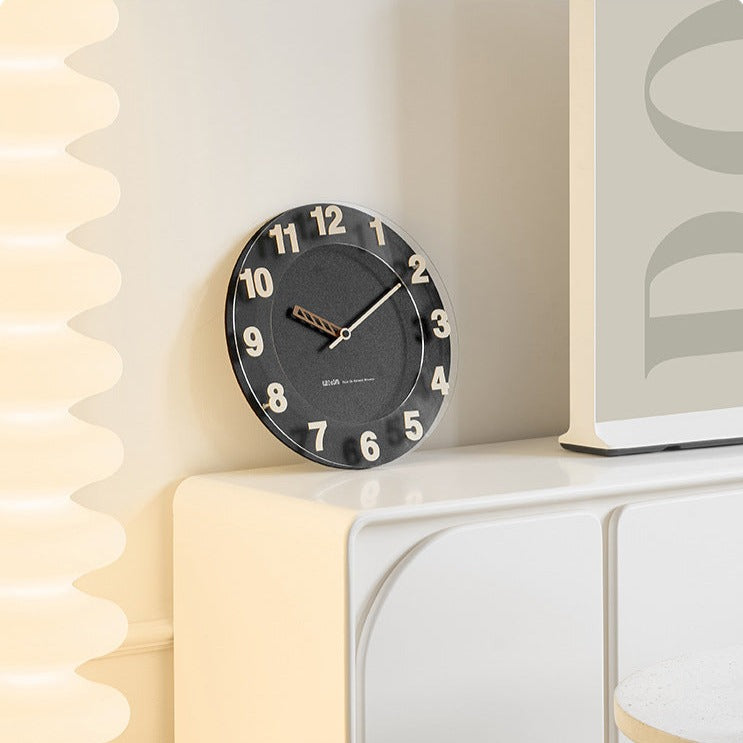 Round Minimalist Analog Silent Wall Clock
