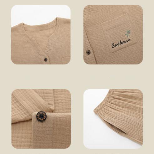 Wabi-Sabi Double-Layer Cotton Couple's Pajama Set