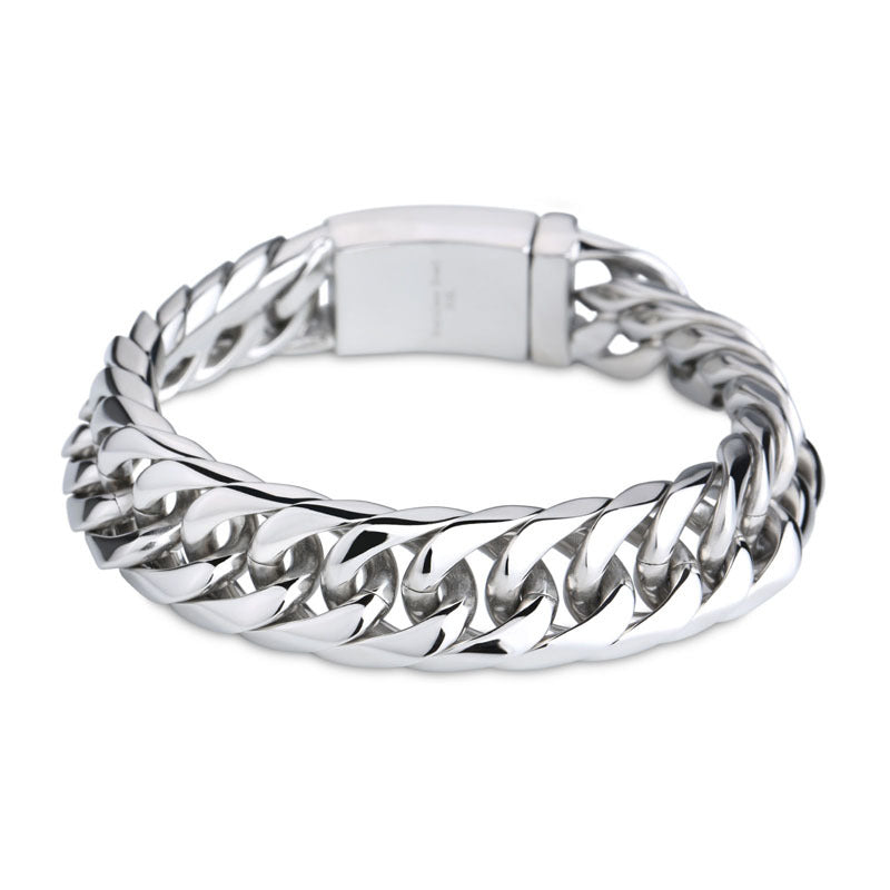 Custom Engravable Mens Thick Chain Bracelet 22cm