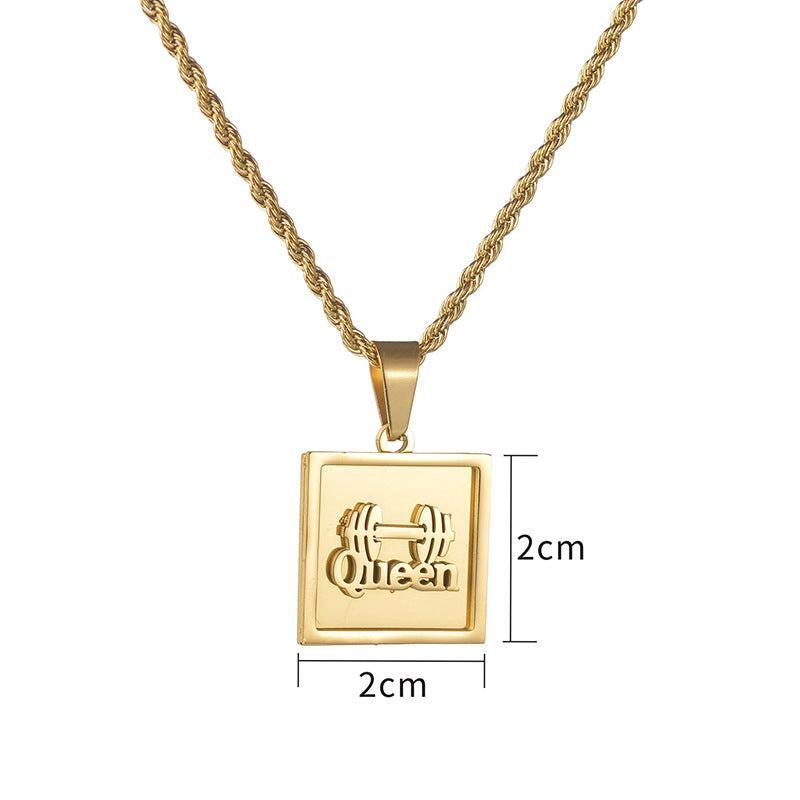 3D Barbell Personal Name Necklace