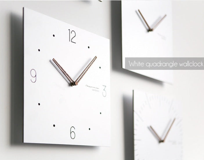 Square Deco Silent Wall Clock 30cm