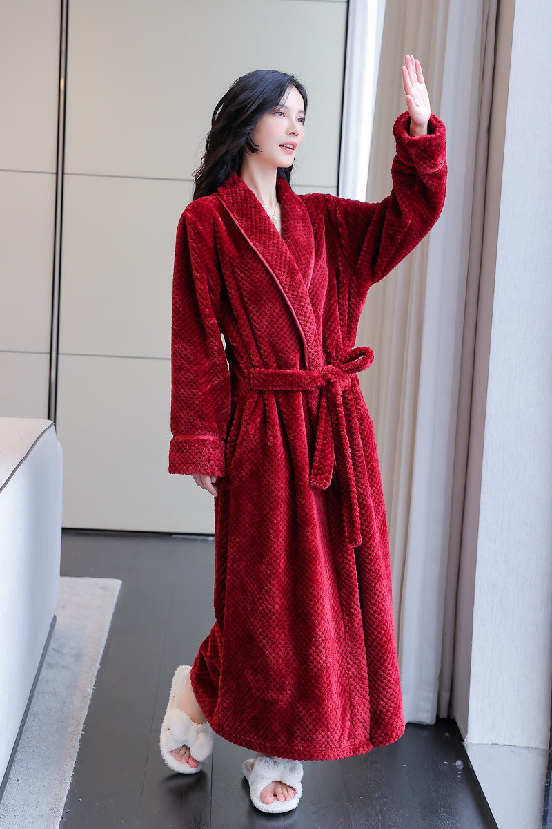 Thickened Flannel Matching Nightgown Set for 2