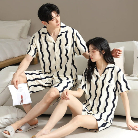 Gullei™ Striped Sleepwear Set Short Sleeve 100% Cotton
