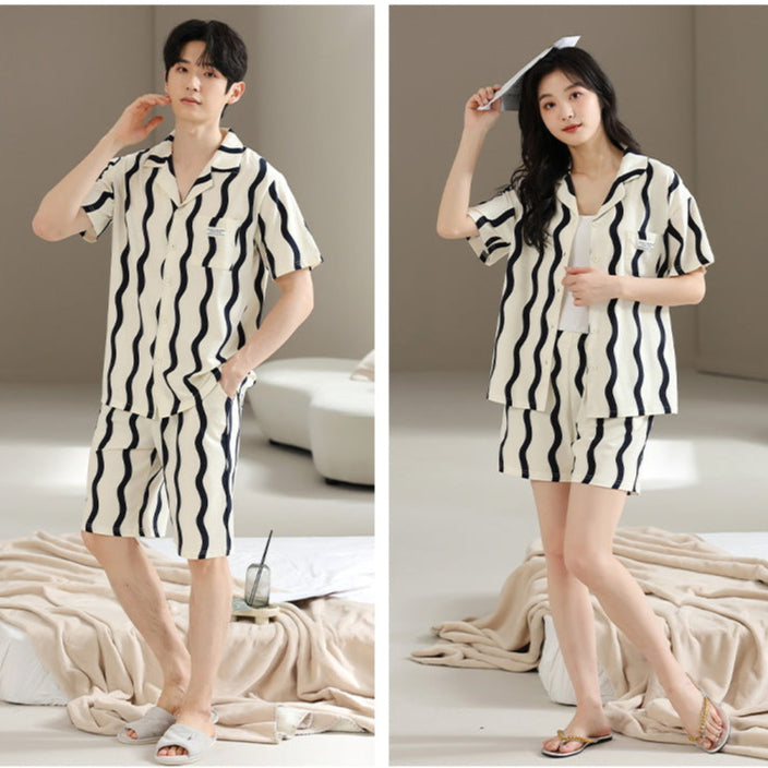 Gullei™ Striped Sleepwear Set Short Sleeve 100% Cotton