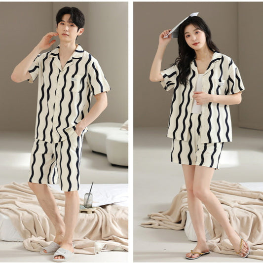Gullei™ Striped Sleepwear Set Short Sleeve 100% Cotton