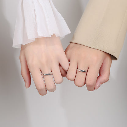Engravable Half Hearts Promise Rings for Couples