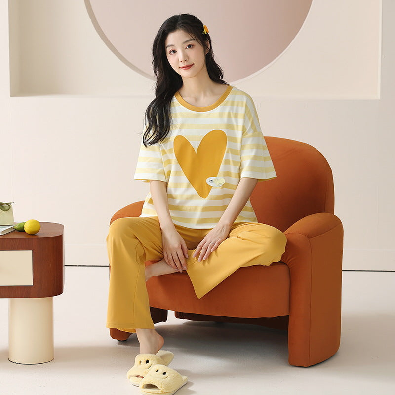 Cute Heart Soft Cotton Pajamas for Women