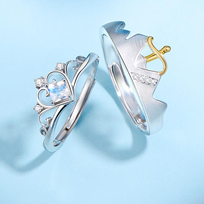 Custom Crown Matching Wedding Bands