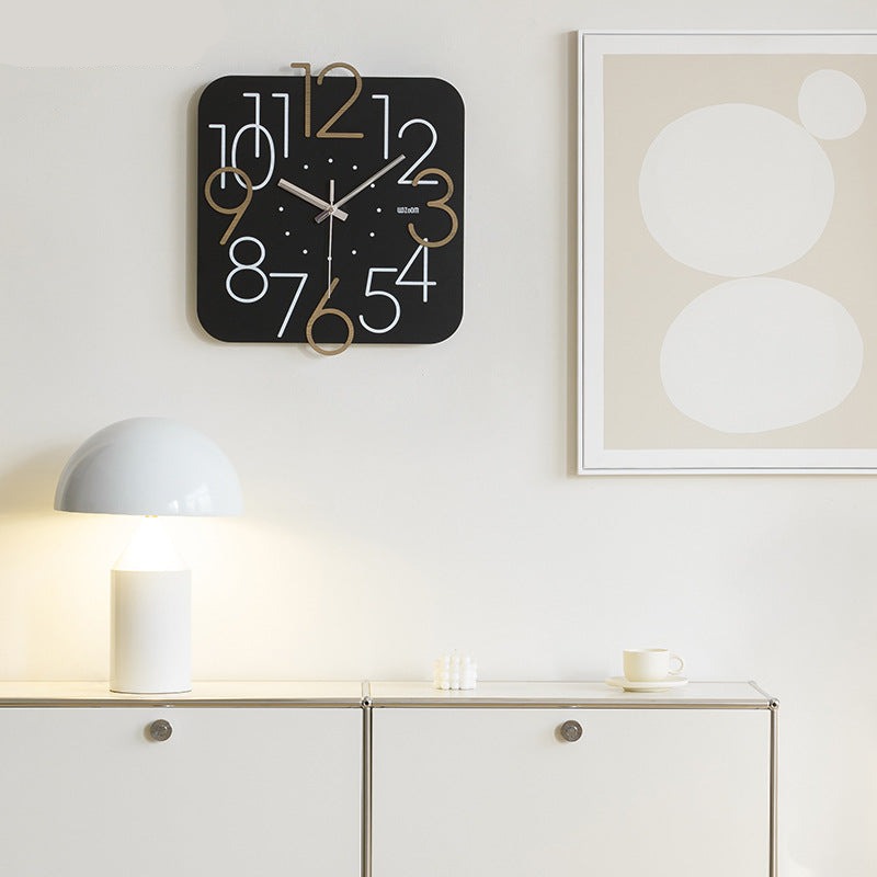 Irregular Numerals Square Analog Wall Clock