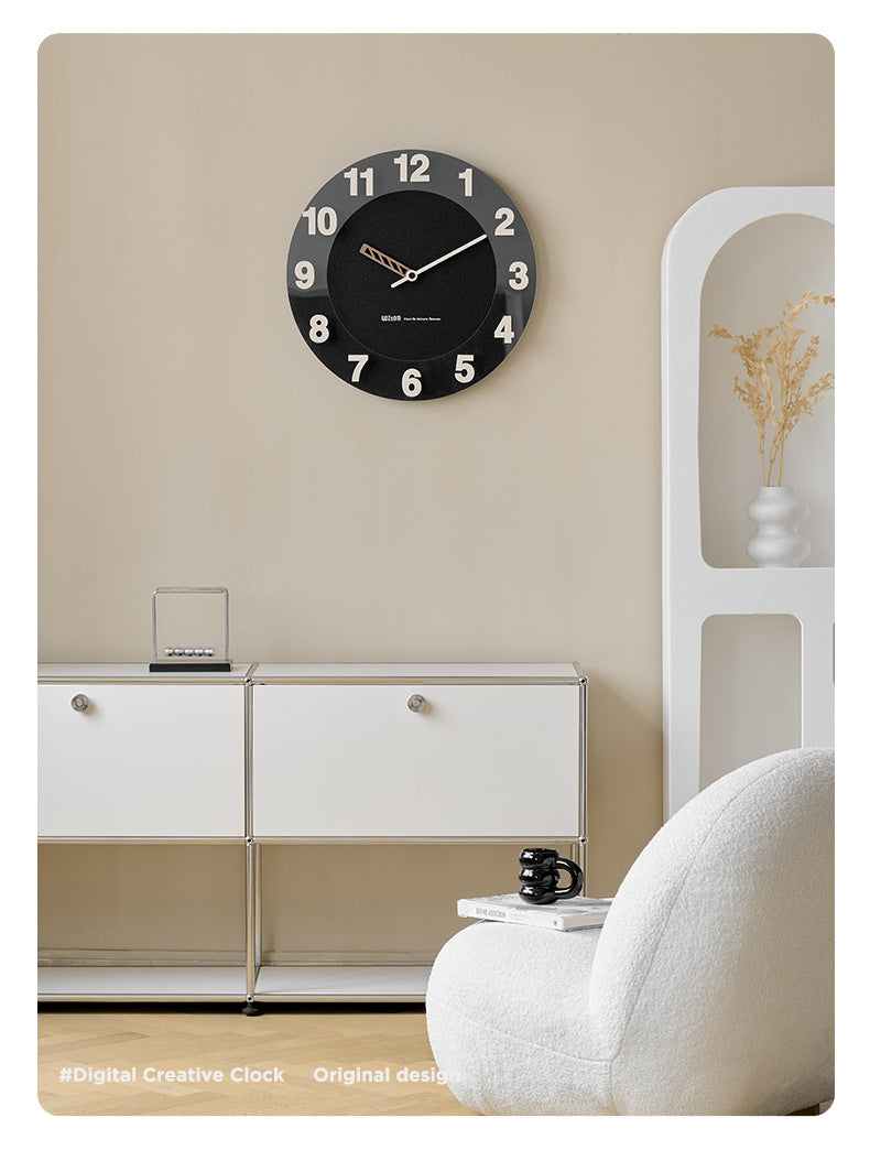 Round Minimalist Analog Silent Wall Clock