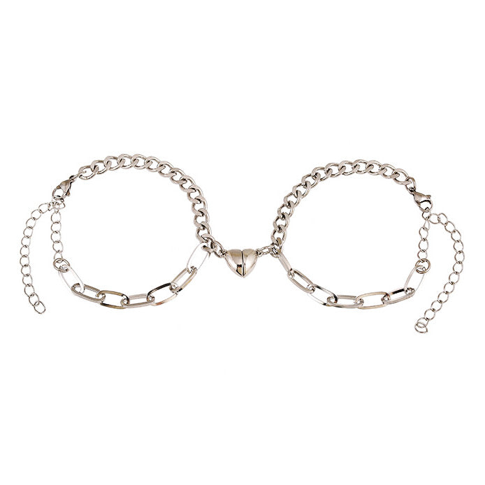 Magnetic Half Heart Couple Bracelets – Personalized Stainless Steel Promise Set