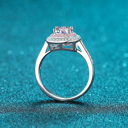 1 Carat Double Halo Moissanite Ring Gift for Her