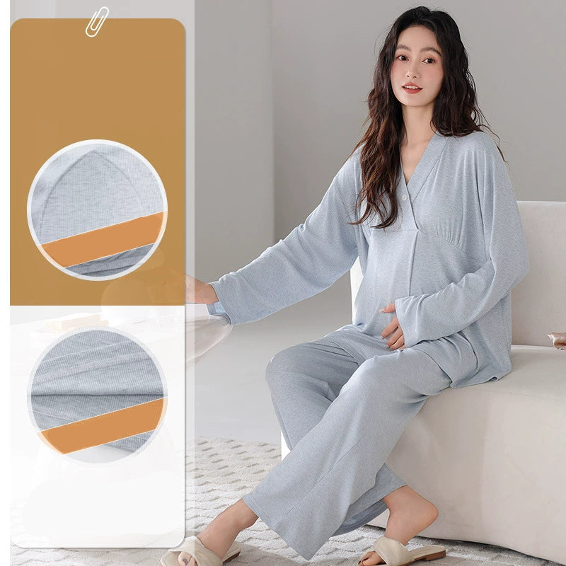 Soft Maternity Nursing Pajamas Set