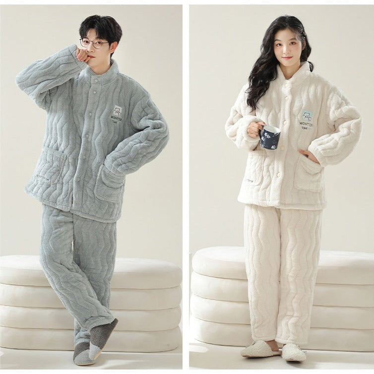 Set of 2 Winter Loungewear PJs for Couples 100% Flannel