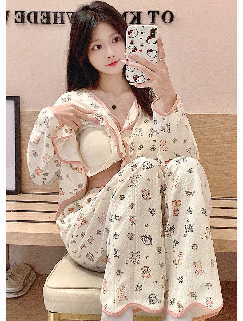 Puppies Print Pajamas Set 100% Organic Cotton