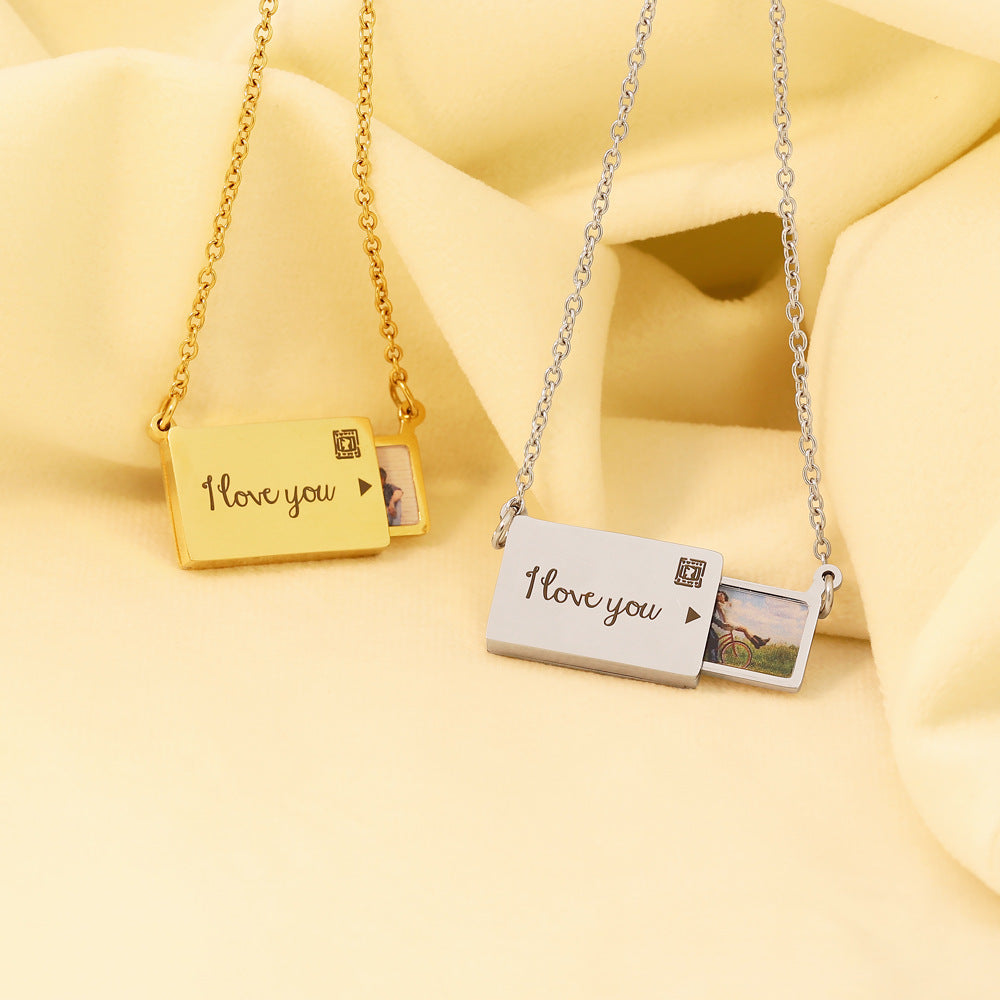 Custom Photo Print Dainty Necklace Gift for Her