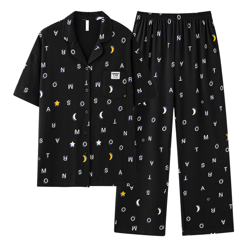4-Piece Black Matching Pajamas Set - 100% Premium Cotton