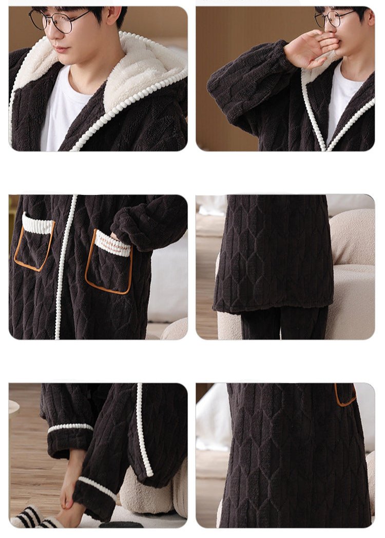 Winter Long Pajamas for Couples - 100% Coral Flannel