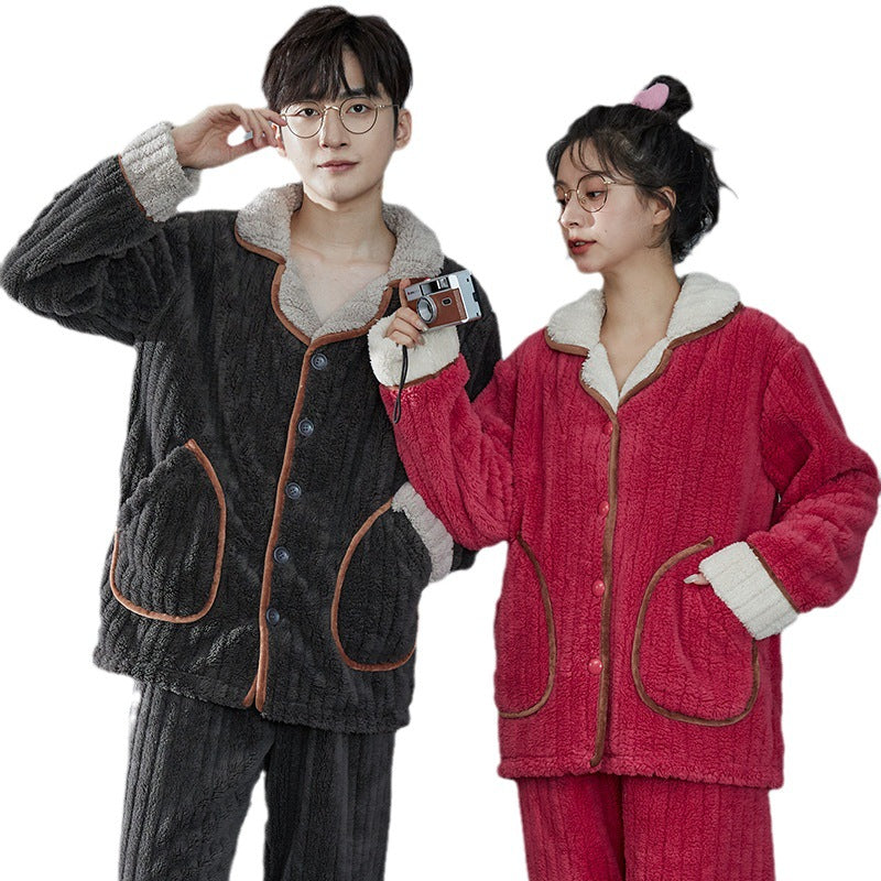 Matching Flannel Winter Sleepwear for Couples
