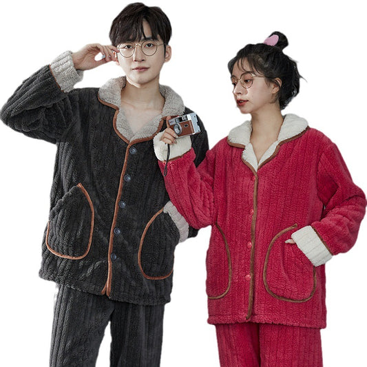 Matching Flannel Winter Sleepwear for Couples