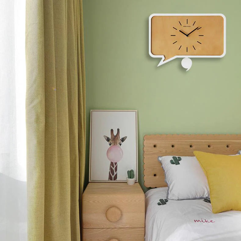 Minimalist Comma Pendulum Silent Wall Clock — 12" MDF & ABS