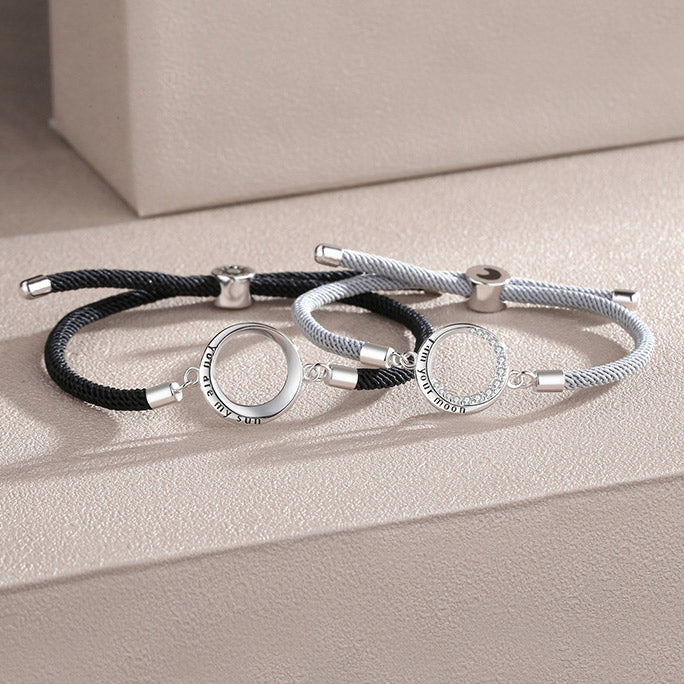 Sun and Moon Ring Promise Couple Bracelets