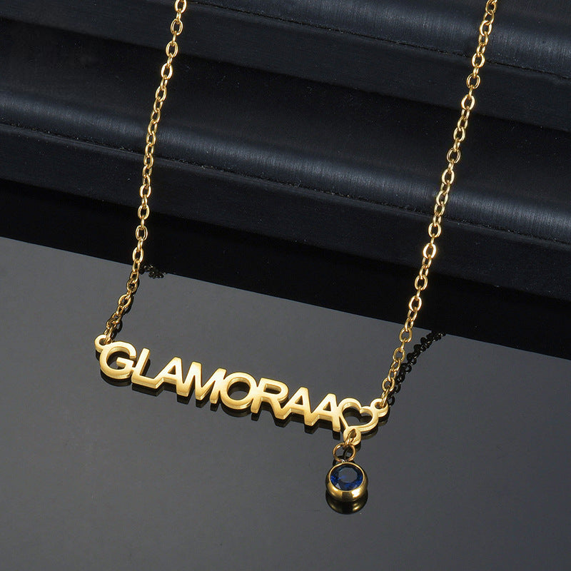 Personalized Birthstone Name Necklace